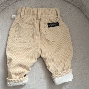 Little Bipsy Cream Corduroy Rolled Cuff Pants